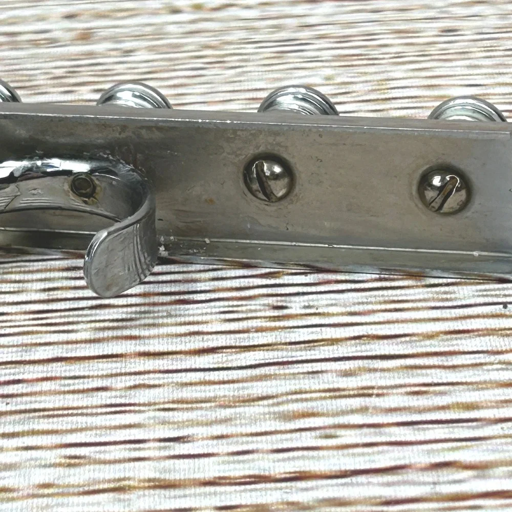 Vintage R.C. Silver‎ Tone Lyre Harp Hanukkah Tilted Menorah Chanukiah